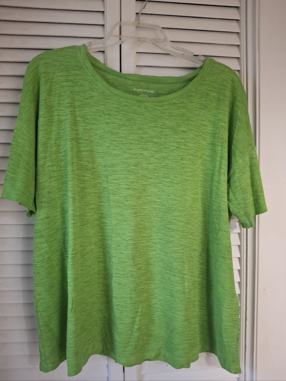 Eileen Fisher Vibrant Green Knit Tee